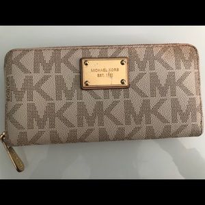 Large beige Michael Kors wallet